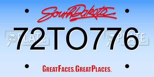 72TO776 South Dakota License Plate