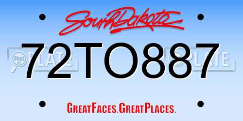 72TO887 South Dakota License Plate