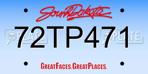 72TP471 South Dakota License Plate