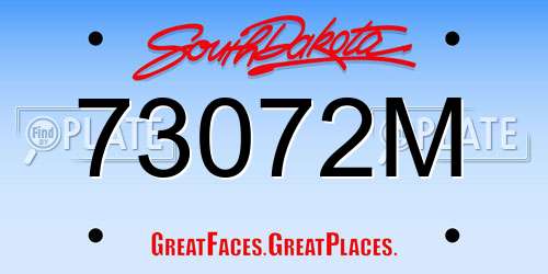 73072M South Dakota License Plate