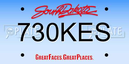730KES South Dakota License Plate