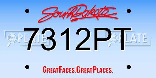 7312PT South Dakota License Plate