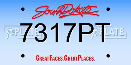 7317PT South Dakota License Plate