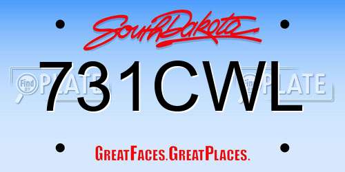 731CWL South Dakota License Plate