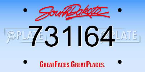 731I64 South Dakota License Plate