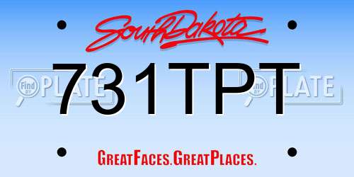731TPT South Dakota License Plate