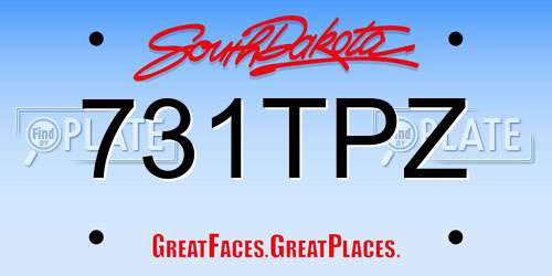 731TPZ South Dakota License Plate