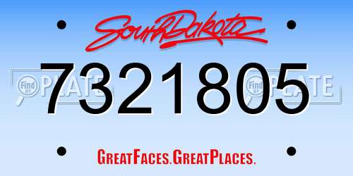 7321805 South Dakota License Plate