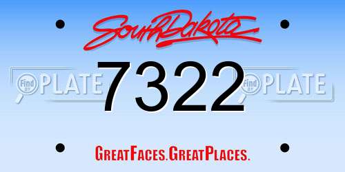7322 South Dakota License Plate