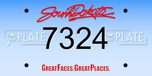 7324 South Dakota License Plate