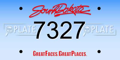 7327 South Dakota License Plate