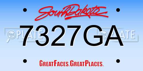 7327GA South Dakota License Plate