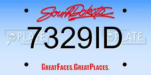 7329ID South Dakota License Plate