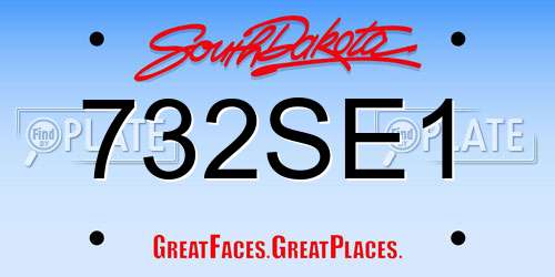 732SE1 South Dakota License Plate