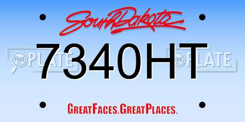 7340HT South Dakota License Plate