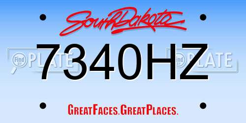 7340HZ South Dakota License Plate