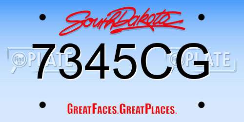 7345CG South Dakota License Plate