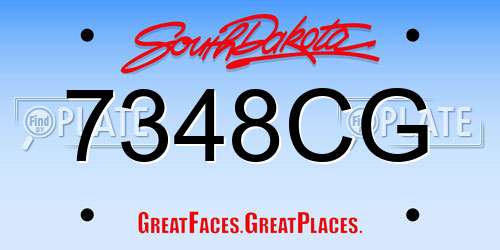 7348CG South Dakota License Plate