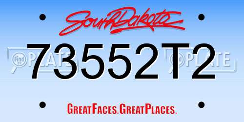 73552T2 South Dakota License Plate