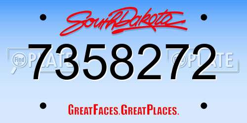 7358272 South Dakota License Plate