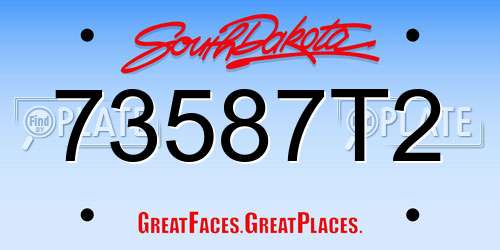 73587T2 South Dakota License Plate