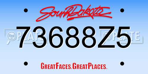 73688Z5 South Dakota License Plate