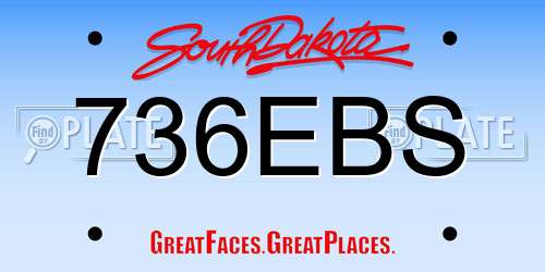 736EBS South Dakota License Plate