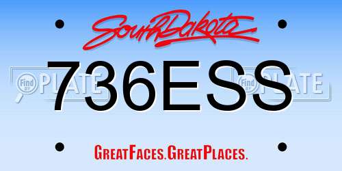 736ESS South Dakota License Plate