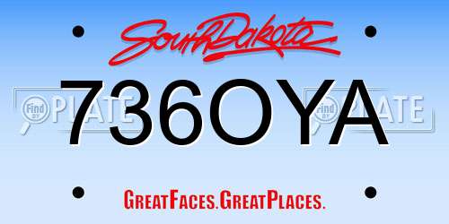 736OYA South Dakota License Plate