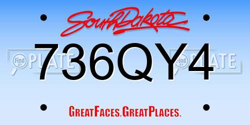736QY4 South Dakota License Plate