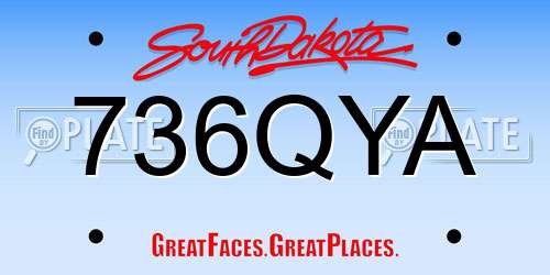 736QYA South Dakota License Plate