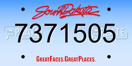 7371505 South Dakota License Plate