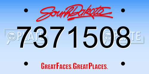 7371508 South Dakota License Plate