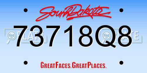 73718Q8 South Dakota License Plate