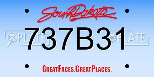 737B31 South Dakota License Plate