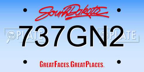 737GN2 South Dakota License Plate