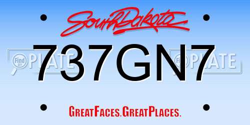 737GN7 South Dakota License Plate
