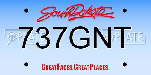 737GNT South Dakota License Plate
