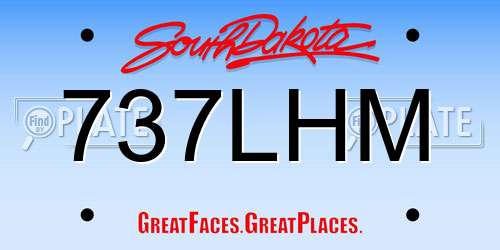 737LHM South Dakota License Plate