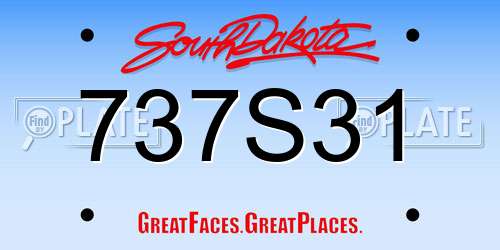 737S31 South Dakota License Plate