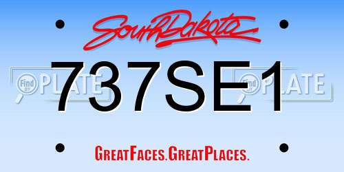 737SE1 South Dakota License Plate