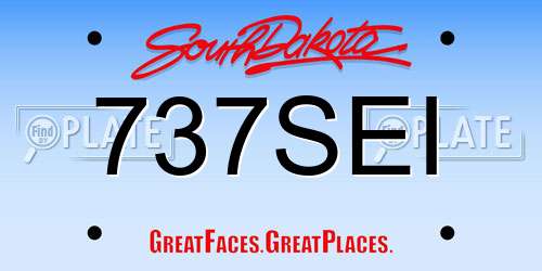 737SEI South Dakota License Plate