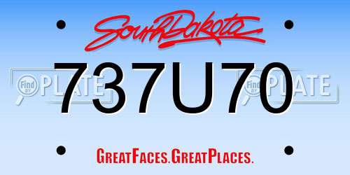 737U70 South Dakota License Plate