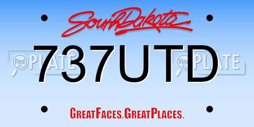 737UTD South Dakota License Plate