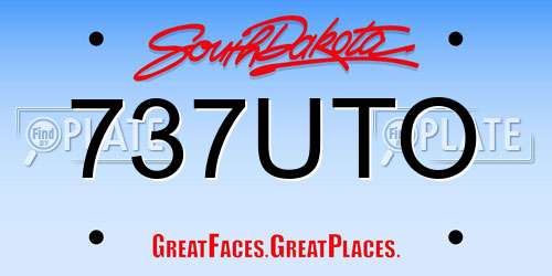 737UTO South Dakota License Plate