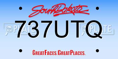 737UTQ South Dakota License Plate