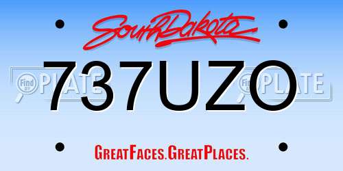 737UZO South Dakota License Plate