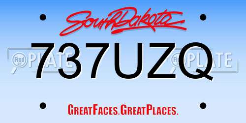 737UZQ South Dakota License Plate