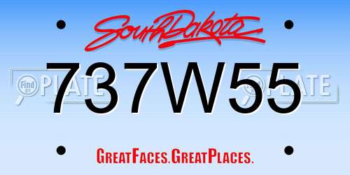 737W55 South Dakota License Plate