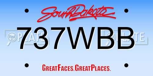737WBB South Dakota License Plate